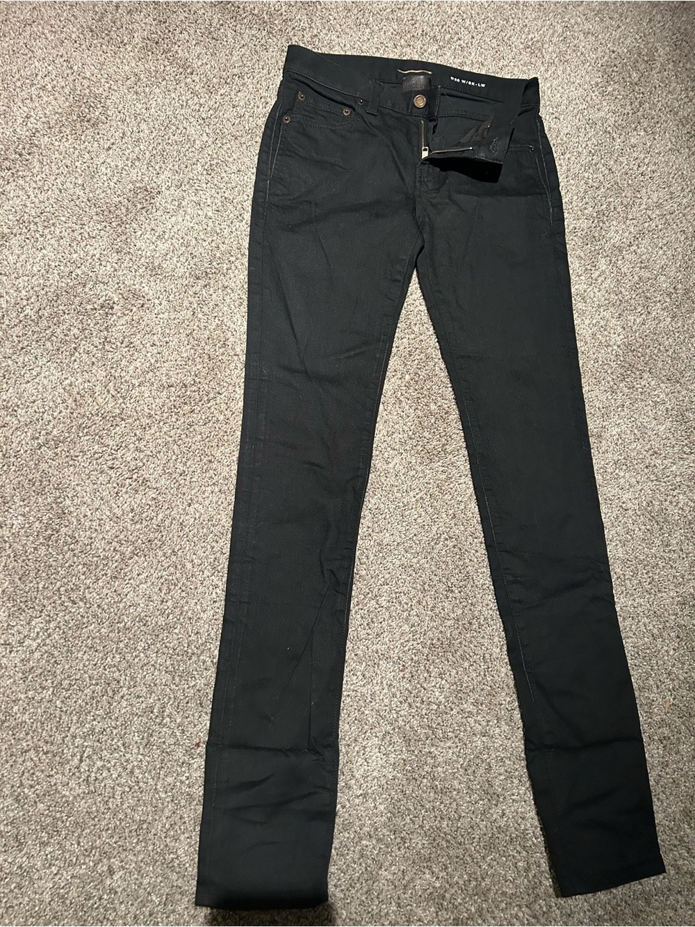 Saint Laurent Paris low rise skinny jeans
